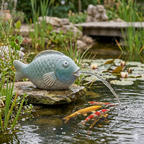 Wasserspeier Fisch mit Pumpe – dekorativer Gartenbrunnen für Teich & Schale
