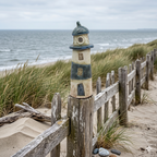 Zaunhocker Leuchtturm Ocean aus Keramik – maritime Gartendeko