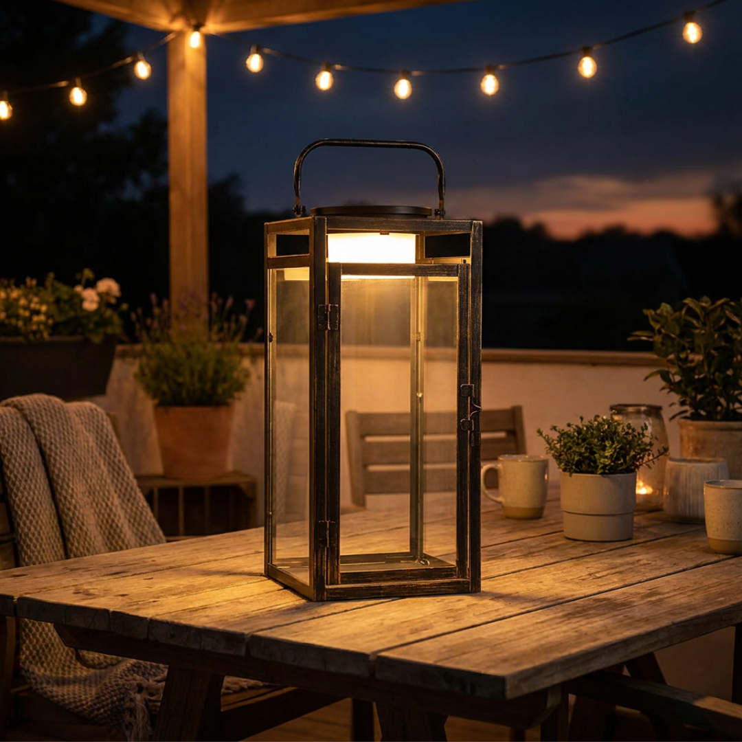 Solar Laterne ArtFerro aus Metall & Glas – moderne Gartenlaterne für Terrasse & Balkon