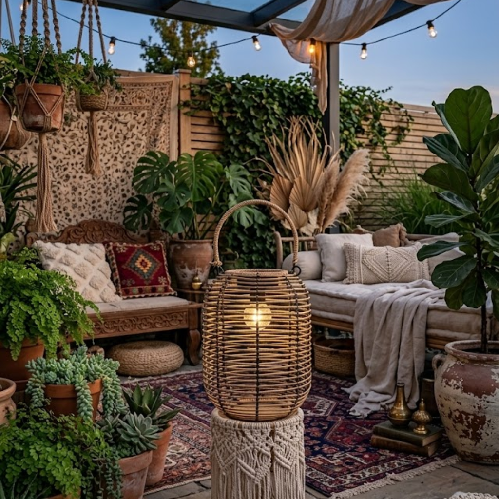 Solar Laterne Lumière in Rattan-Optik – natürliche Gartenlampe für Terrasse & Balkon