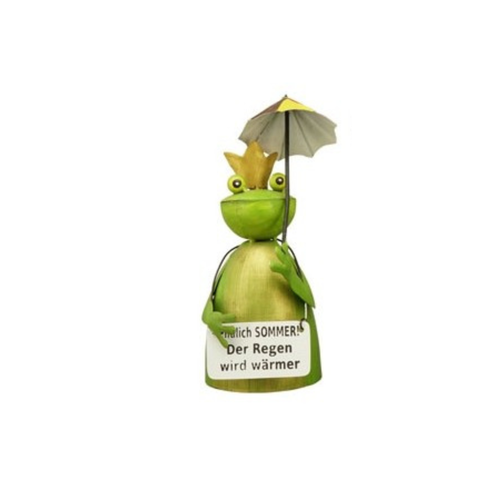 Zaunhocker Wetterfrosch mit Sonnenschirm – 24 cm zur Wahl 4 Schilder
