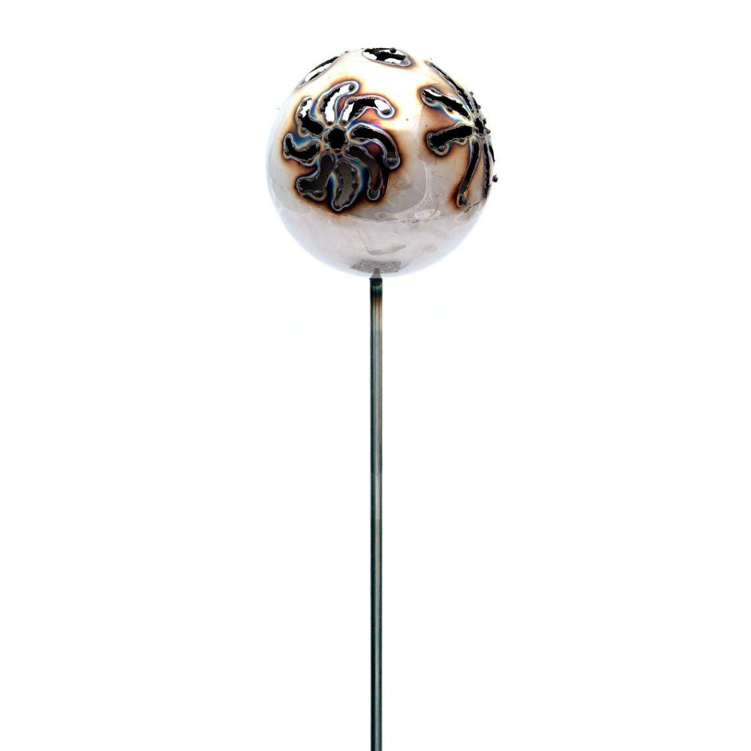 Feuerkugel Motiv Blume Ø 13cm aus Edelstahl