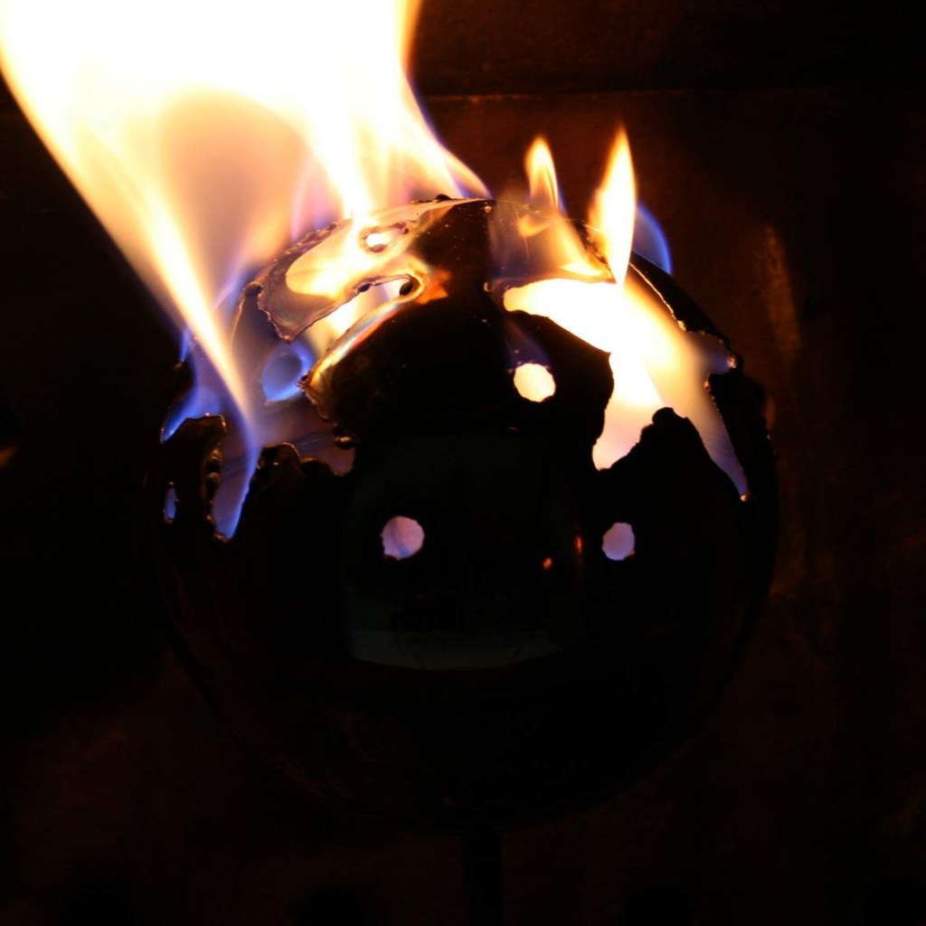 Feuerkugel Motiv Sterne  Ø 13cm aus Edelstahl