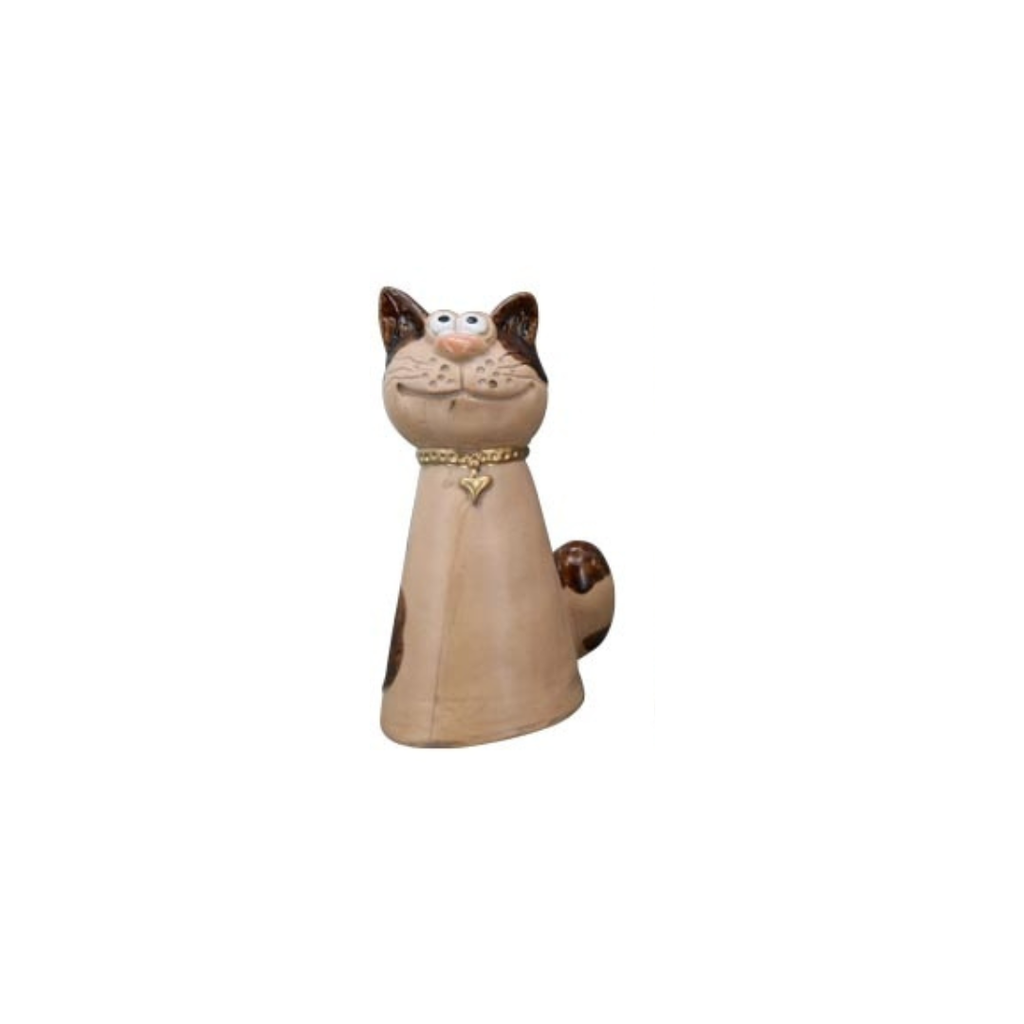 Zaunhocker Katze aus Steinzeug – 4 Farben – Gartendeko
