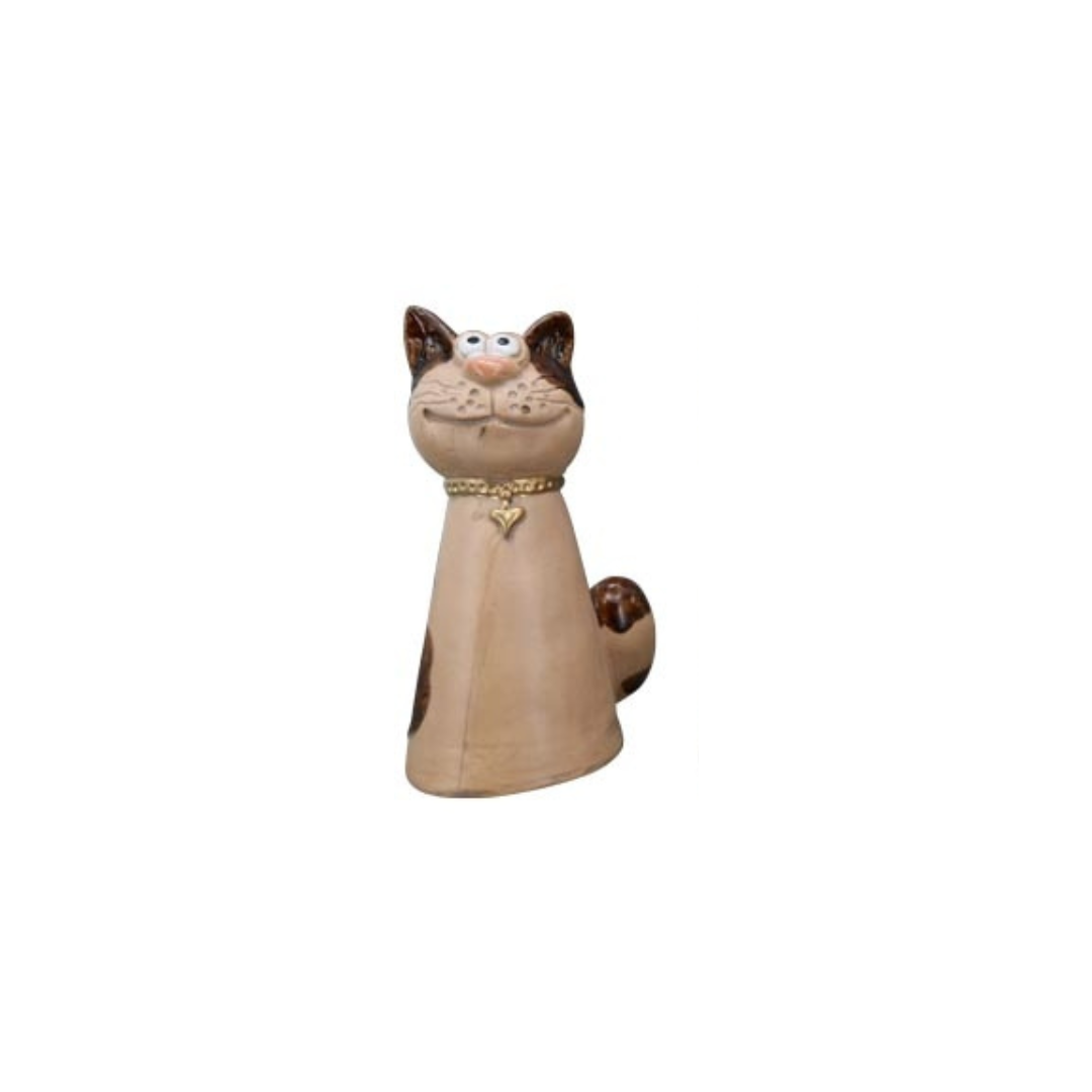 Zaunhocker Katze aus Steinzeug – 4 Farben – Gartendeko