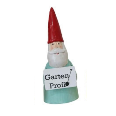 Zaunhocker Gartenzwerg aus Metall ca. 26 cm – 6 versch. Sprüche zur Wahl