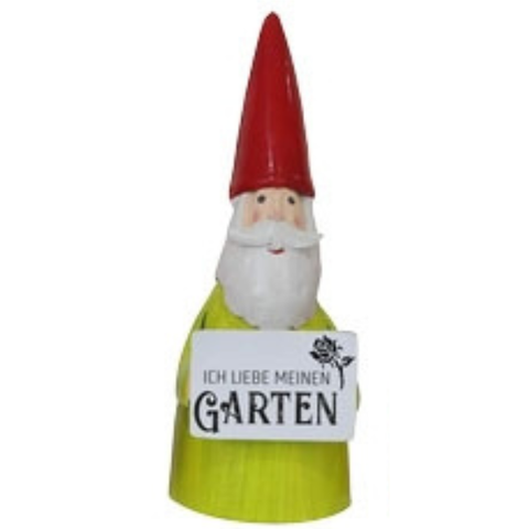 Zaunhocker Gartenzwerg aus Metall ca. 26 cm – 6 versch. Sprüche zur Wahl