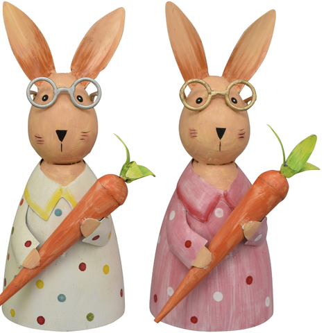 Zaunhocker Hase Metall 24 cm – zur Wahl Weiß oder Pink