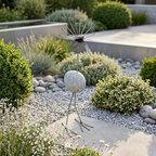 Steinvogel aus Granit und Edelstahl ca. 65 cm – Design Gartendeko