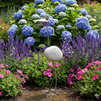 Steinvogel aus Granit und Edelstahl 100 cm Gartendeko aus Naturstein