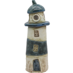Zaunhocker Leuchtturm Ocean aus Keramik – maritime Gartendeko