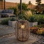 Solar Laterne Lumière in Rattan-Optik – natürliche Gartenlampe für Terrasse & Balkon