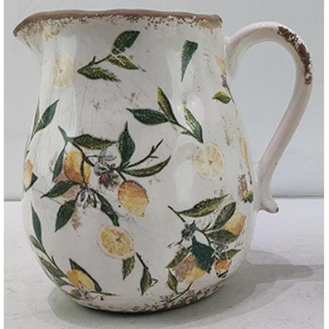 Krug aus Keramik – Zitronen-Design  Sommertrend Zitronenliebe  ca. 20 × 16,5 × 20 cm