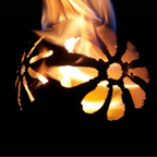 Feuerkugel Motiv Blume Ø 13cm aus Edelstahl