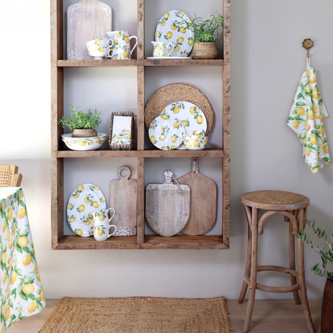 Keramik Brett mit Zitronenmotiv – Servier- & Schneidebrett mit Glasur ca. 20 × 15 cm