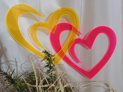 Sonnenfänger Doppelherz 18 cm – Leuchtstark in der Farbe Rot