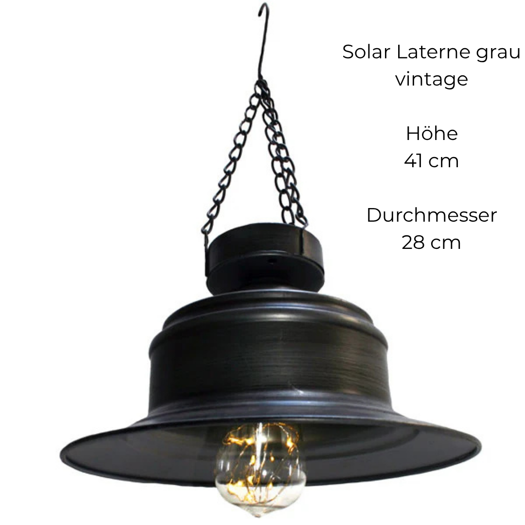 Solar Hängelampe aus Metall Vintage Stil – Outdoor Lampe für Garten & Terrasse