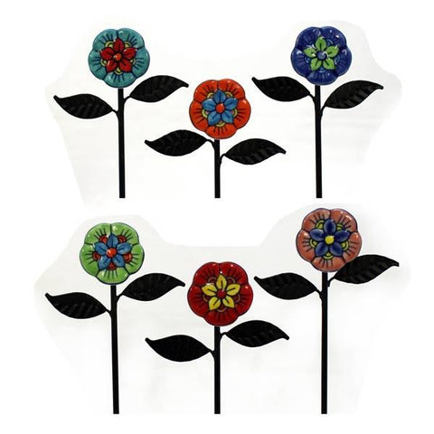 Pflanzstecker mit Keramikblume handbemalt ca. 23 cm lang