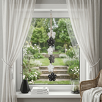 Blumenkette aus Metall in Weiß & Schwarz – moderne Fenster- & Wanddekoration