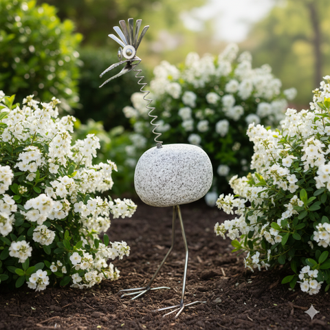 Steinvogel SV 182 ca. 45cm aus Granit und Edelstahl Original Gebrüder Lomprich