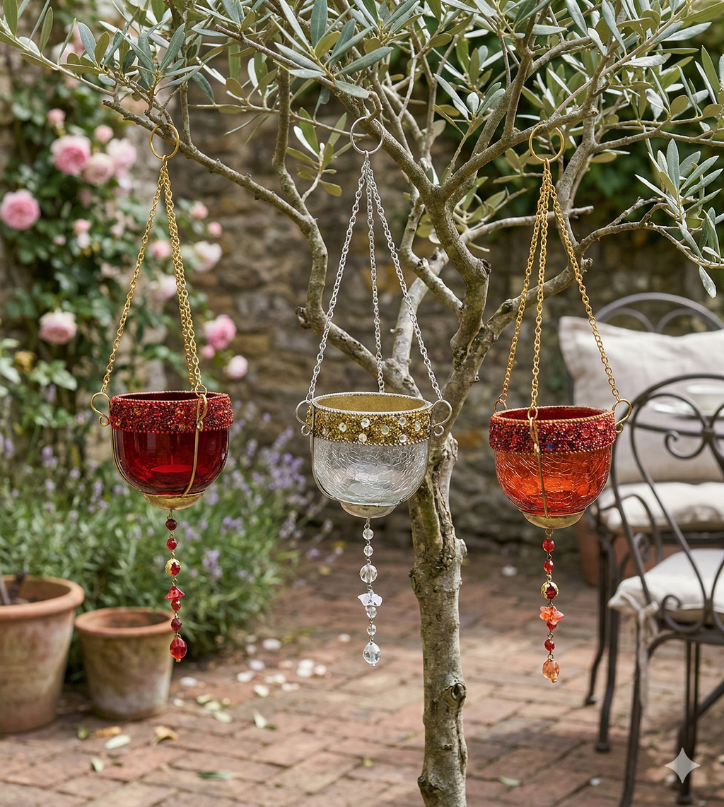 Orientalisches Windlicht Glas 33 cm zur Wahl Weiß, Orange oder Rot
