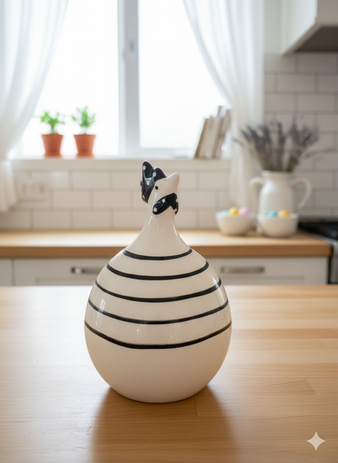 Deko Huhn aus Keramik – Landhaus Huhn Figur  ca. 11,5 cm