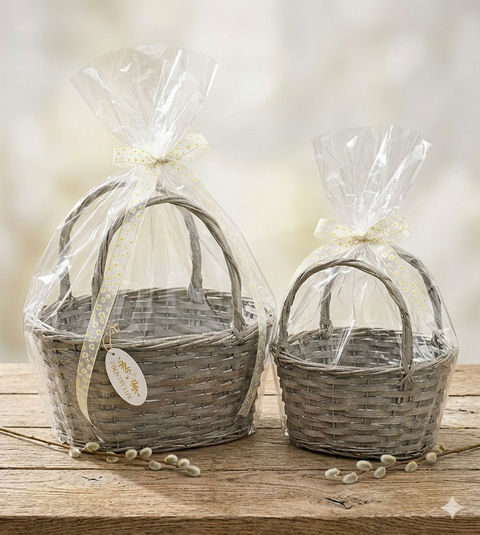 Geschenkkorb im Shabby Chic grau zur Wahl 30x15cm oder 25x12cm