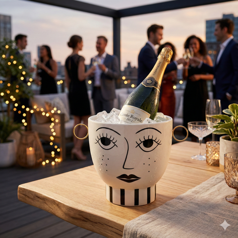 Weinkühler/ Deko Topf aus Keramik ca. 29 cm – Moderne Schale