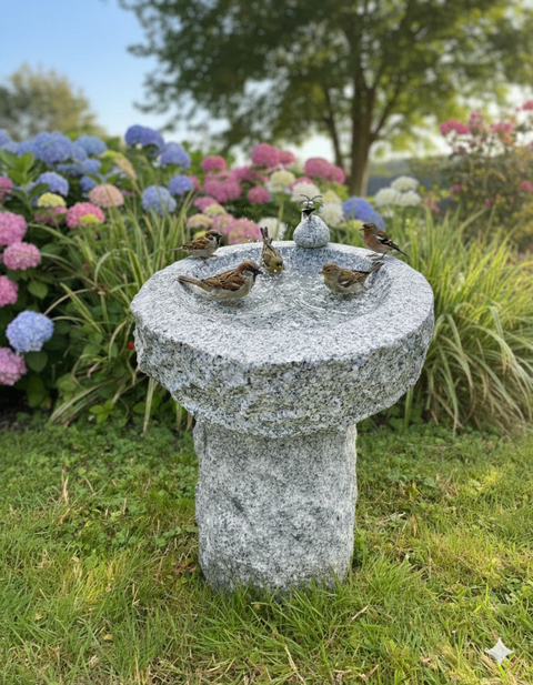 Granit-Standfuß für Vogelbäder – massiv & frostfest