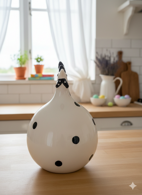 Deko Huhn aus Keramik – Landhaus Huhn Figur  ca. 11,5 cm