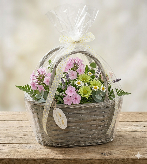 Geschenkkorb im Shabby Chic grau zur Wahl 30x15cm oder 25x12cm