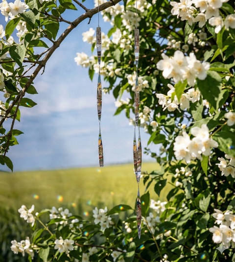 Edelstahl Winddancer Set 100 cm & 65 cm  Glanzspirale Windspiel