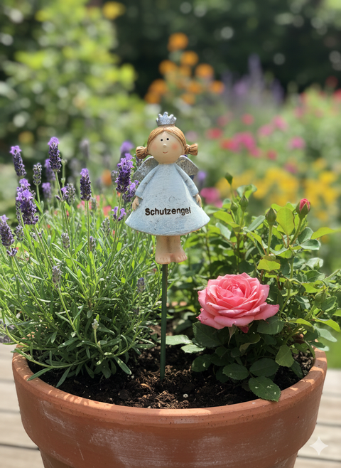 Schutzengel Stecker – Dekorativer Engel Stecker für Blumentopf & Garten | Liebevolle Geschenkidee