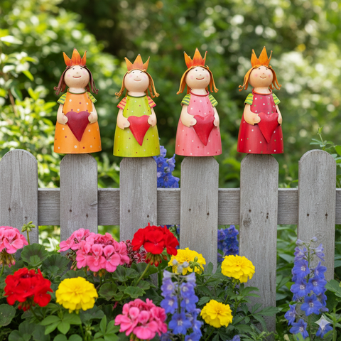 Zaunhocker Schutzengel aus Metall ca. 22 cm – 4 Farben zur Wahl