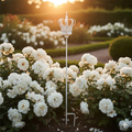 Gartenstecker Krone Weiß – Metall Shabby-Stil ca. 110 cm