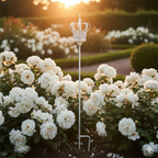 Gartenstecker Krone Weiß – Metall Shabby-Stil ca. 110 cm