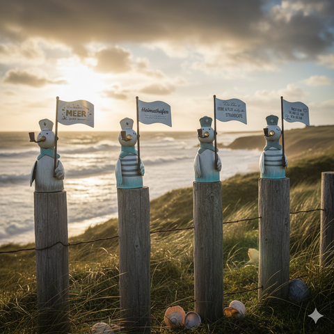 Zaunhocker Möwe Maritime Metall Deko ca. 20 cm zur Wahl