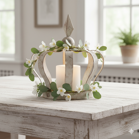 Deko Krone Metall Vintage – Gartendeko Landhaus Shabby Chic ca. 30 cm