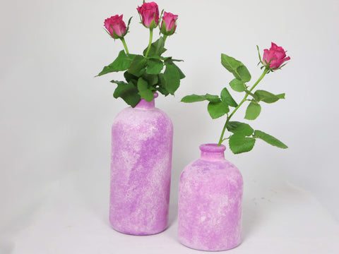 Glasvase bauchig pink zur Wahl ca. 25cm oder 17cm