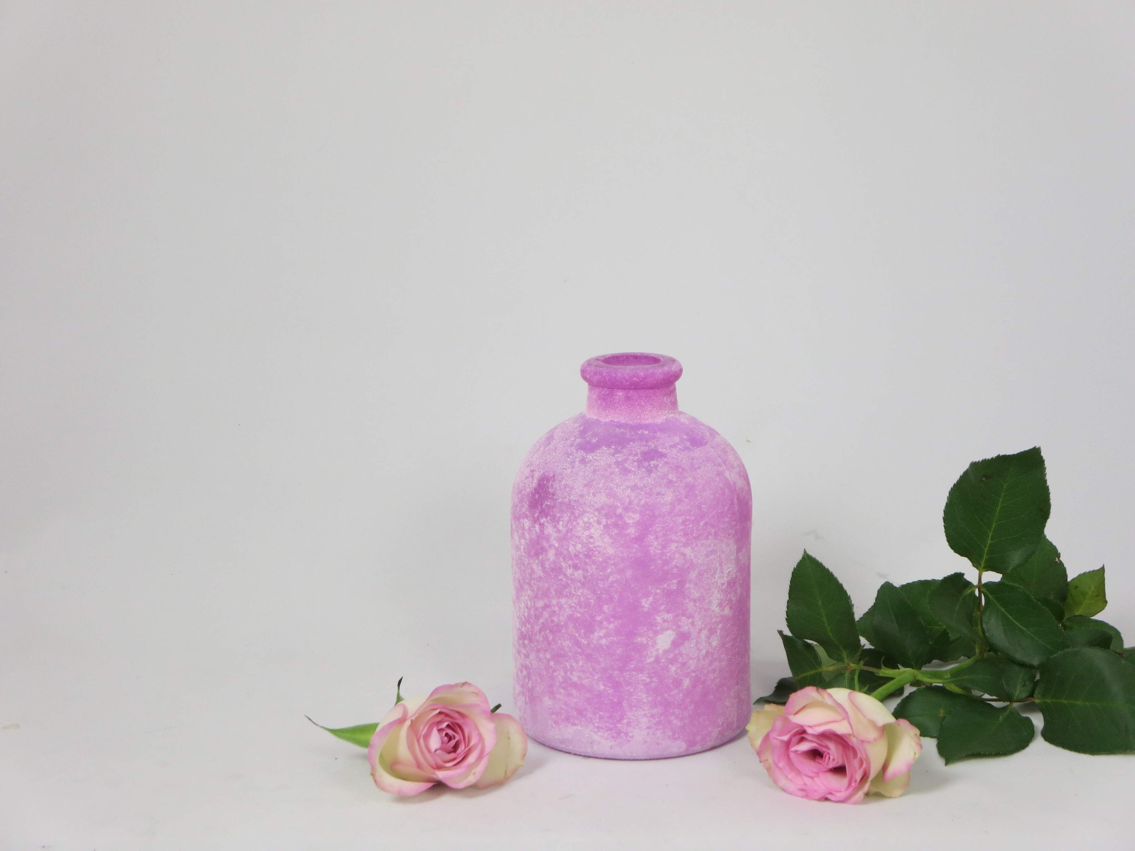 Glasvase bauchig pink zur Wahl ca. 25cm oder 17cm