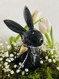 Osterhase aus Keramik zur Wahl schwarz oder weiß ca. 10,4x7,4x19,6 cm