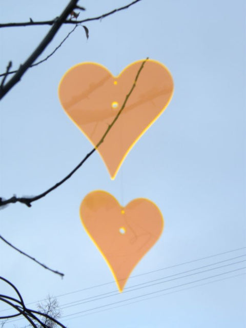 Sonnenfänger Herz Rot  2-er Set 10,5 x 9 cm