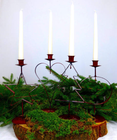 Kerzenhalter rot mit 4 verschiedenen Motiven zur Wahl je ca. 28cm hoch