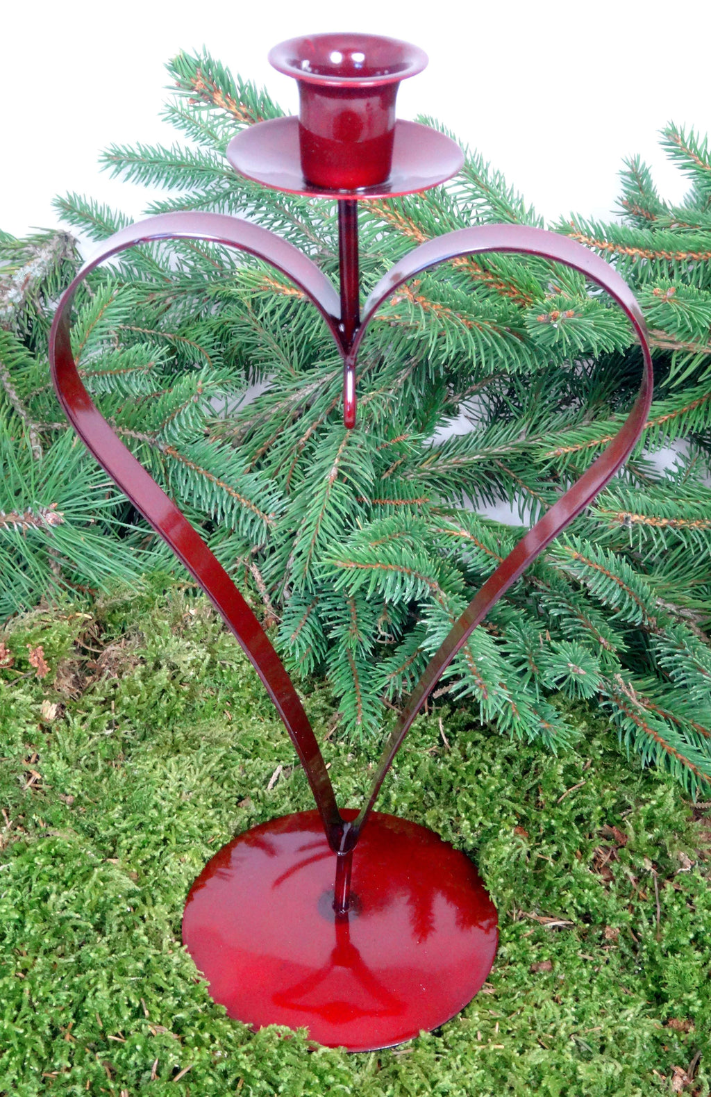 Kerzenhalter Rot Metall 28 cm – Weihnachtsmotiv zur Wahl