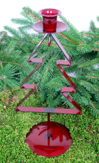 Kerzenhalter Rot Metall 28 cm – Weihnachtsmotiv zur Wahl