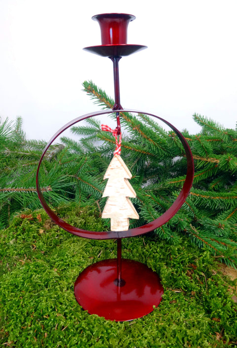 Kerzenhalter rot mit 4 verschiedenen Motiven zur Wahl je ca. 28cm hoch