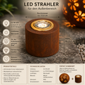 LED Strahler für Außenbereich 5,5 W warmweiß – Metallgehäuse Rostoptik