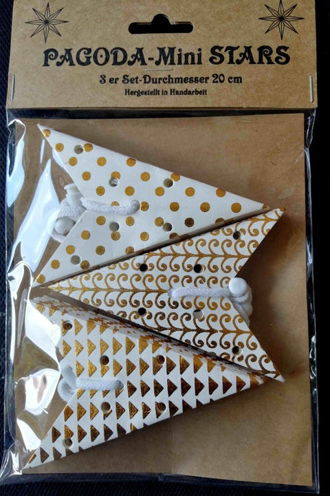 Leuchtsterne 3-er SET zur Wahl gold oder silber