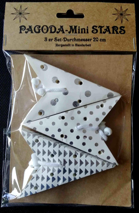 Leuchtsterne 3-er SET zur Wahl gold oder silber