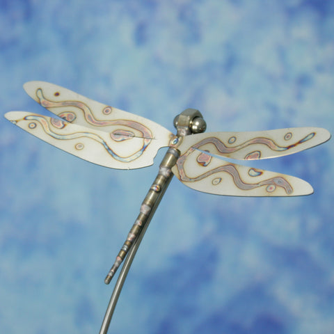 Gartenstecker Libelle aus Edelstahl ca.150cm